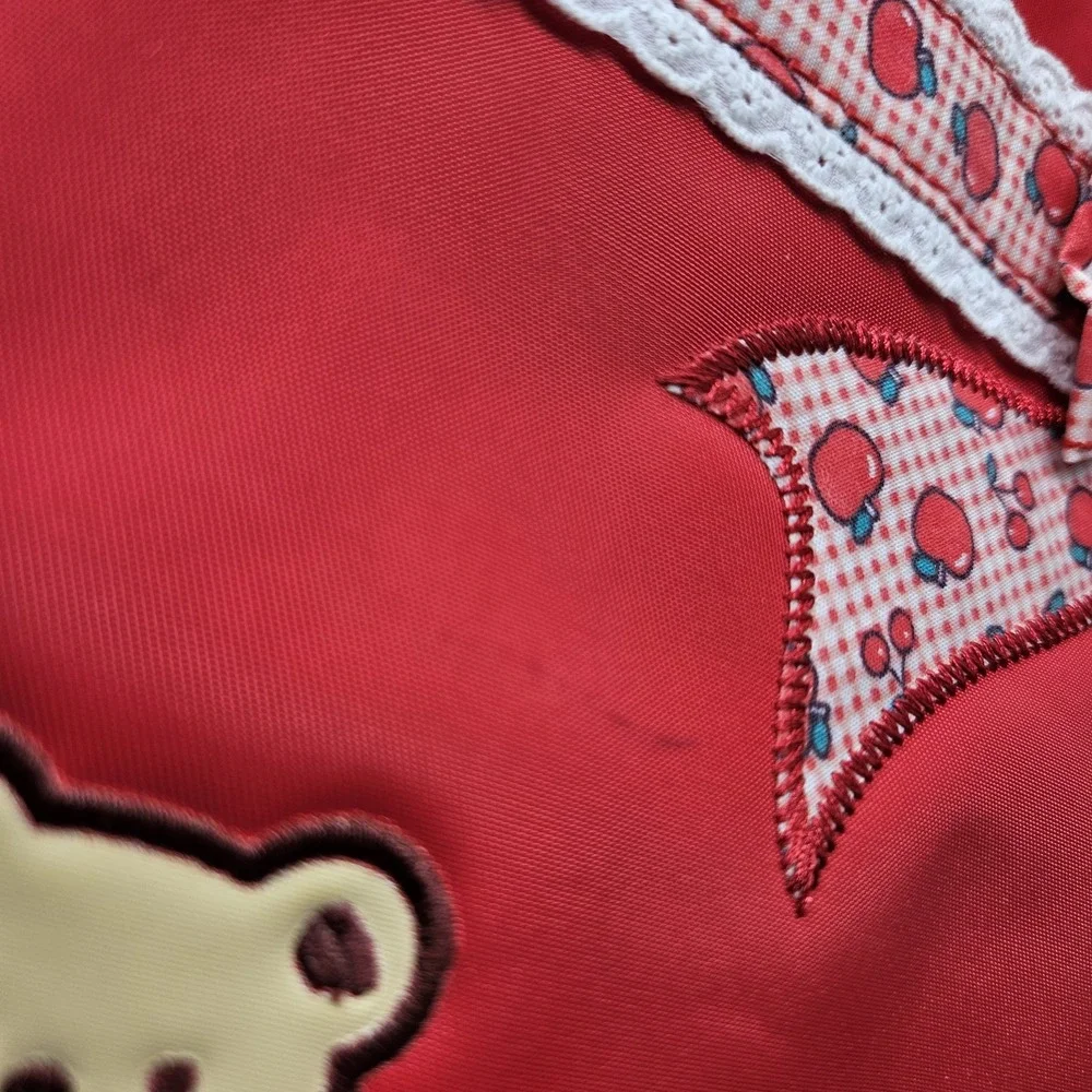 VTG Sanrio Hello Kitty Messenger Shoulder Bag Red Apple Gingham Laptop Y2K